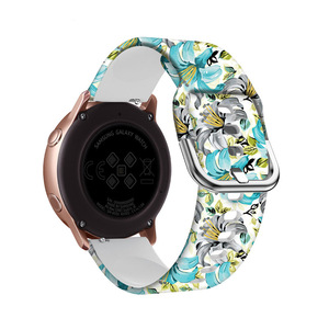 20Mm 22Mm Hoa Hướng Dương Leopard Mô Hình In Cao Su Màu Tinh Khiết Ban Nhạc Đồng Hồ Chất Lượng Thể Thao Không Khí Lỗ Silicone Ban Nhạc Đồng Hồ Dây Đeo - Product Image 4