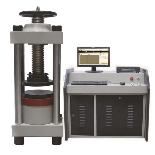 Máquina de prueba de compresión para hormigón, servo hidráulico 2000KN, cemento, azulejos de ladrillo, probador de presión