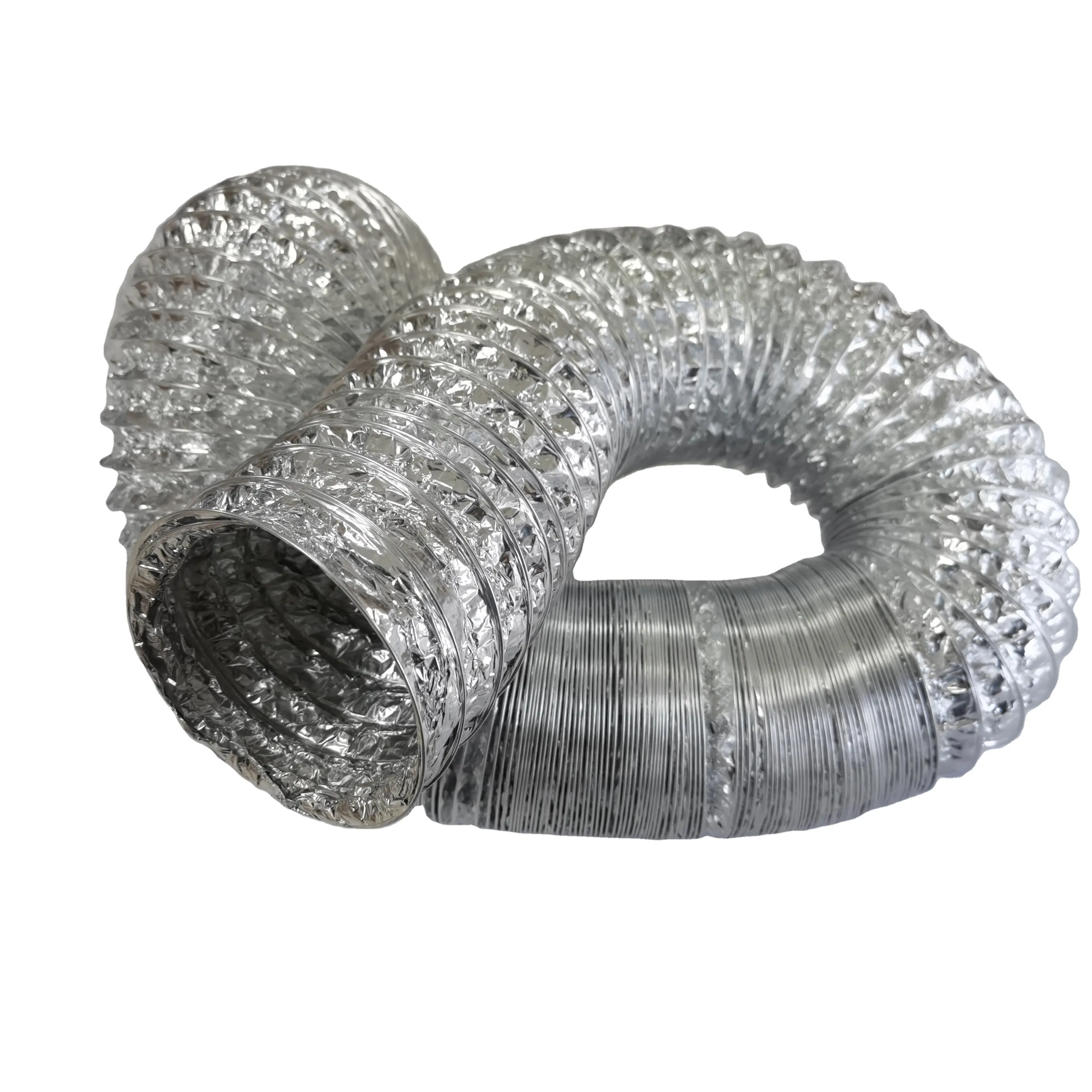 Ventilateur d'extraction de cuisine ignifuge facile à installer et à désinstaller conduit flexible en aluminium semi-rigide
