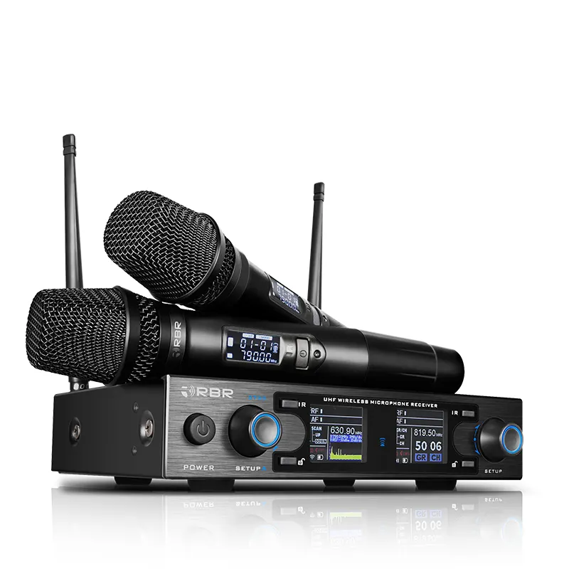 Desain Genggam Dapat Diisi Ulang Sistem Mikrofon Nirkabel UHF Profesional Digital D733