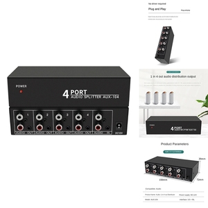 <strong>1</strong>-in-4 Analog Audio <strong>Splitter</strong> <strong>RCA</strong> L/R Aux Stereo Sound Audio Distributor 4-Port PC DVD Speaker <strong>Splitter</strong> for Consumer Electronics - Product Image 5