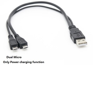 Özelleştirilmiş USB2 yönlü Y şekli Splitter montaj veri gücü şarj kablosu 5pin Mini usb 2.0 veri uzatma kablosu - Product Image 2