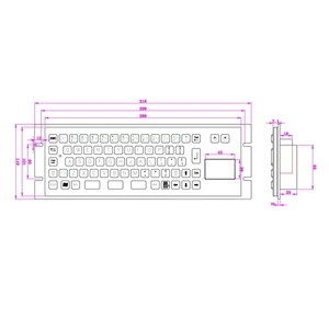 <strong>Compact</strong> IP65 Waterproof Kiosk Industrial <strong>Embedded</strong> Metal Keyboard With Touchpad Use for UAV Drone Ground Control Station - Product Image 5
