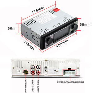 Yüksek kaliteli FM radyo alıcısı desteği Aux SD USB MMC uzaktan kumanda klasik tarzı 1Din araba Stereo araba MP3 çalar ISO portu - Product Image 5