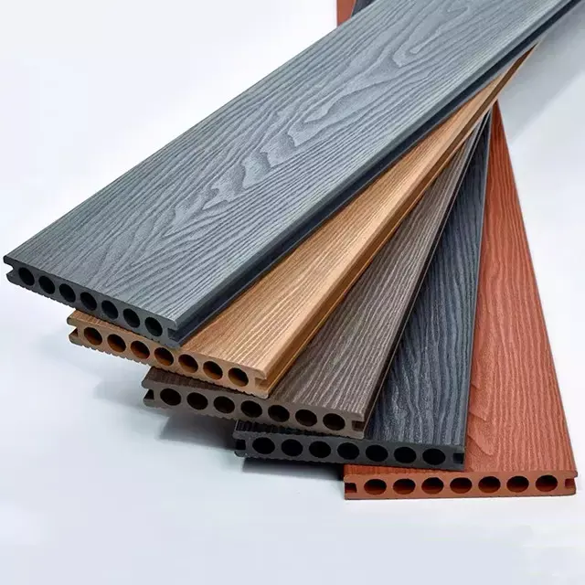 Good Price 3d Embossing Composite Decking China Co-extrusion Hollow Solid Outdoor Garden Wood Plastic Boards WPC Floor