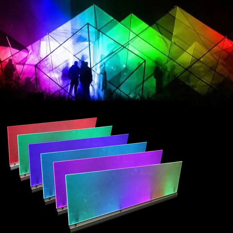 RGB acrilico LED pannello di guida della luce lampada lineare per esterni DC24V parete divisoria in vetro pubblicità illuminazione a ponte guardrail light box