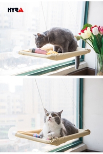 Hyra peluş kedi pencere levrek hamak yatak koltuk vantuz ile uzay tasarrufu duvara monte evcil kedi hamak - Product Image 2