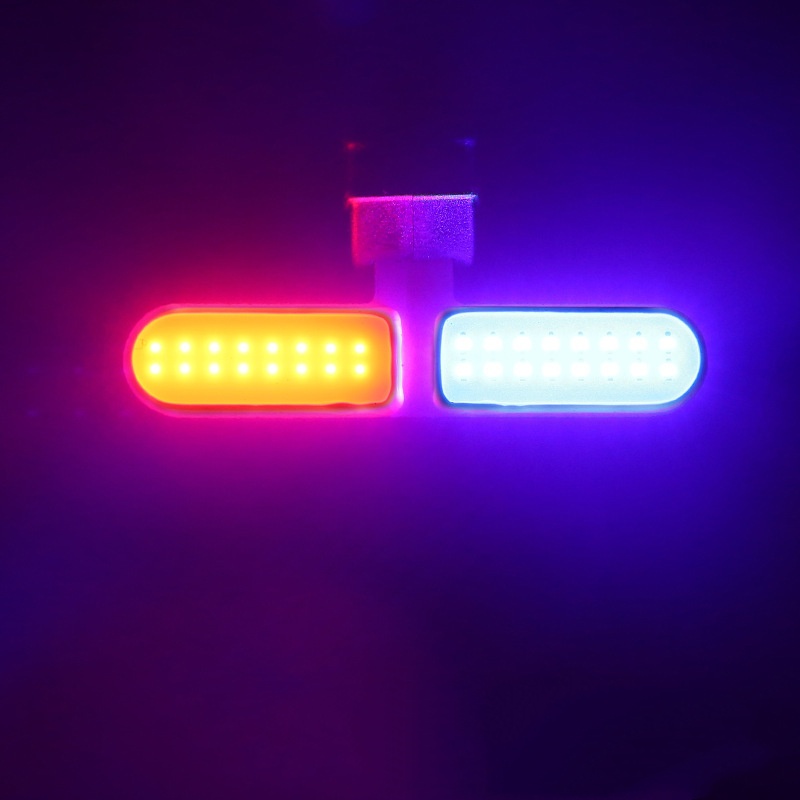 Rojo y azul La luz de advertencia parpadea dos veces
