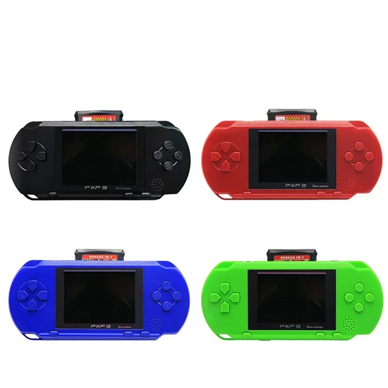 2021 PXP3 console di gioco portatile 2.6 pollici 16bit sottile stazione di gioco con due carte di gioco gratis