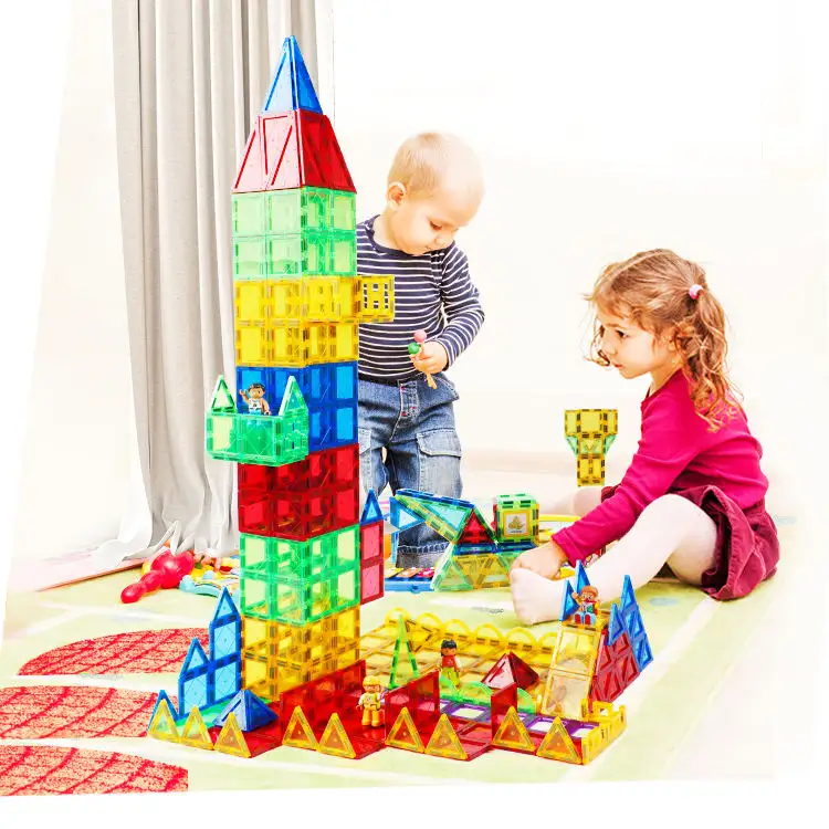 Hot Selling Magnetic Tiles Set Toddler Children Educational STEM Toys Magnetic Building Blocks Tiles For Kids