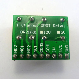DR21C01 DC 12V DPDT Placa de relé de señal Módulo de interruptor selector de doble canal para Motor de Audio estéreo Inversión de polaridad PLC - Product Image 3