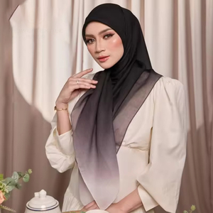 Bán Buôn Thiết Kế Đồng Bằng In Vuông Tudung Bawal Hồi Giáo Phụ Nữ Bông Voile Dân tộc Khăn Choàng Khăn Choàng Hijab - Product Image 2