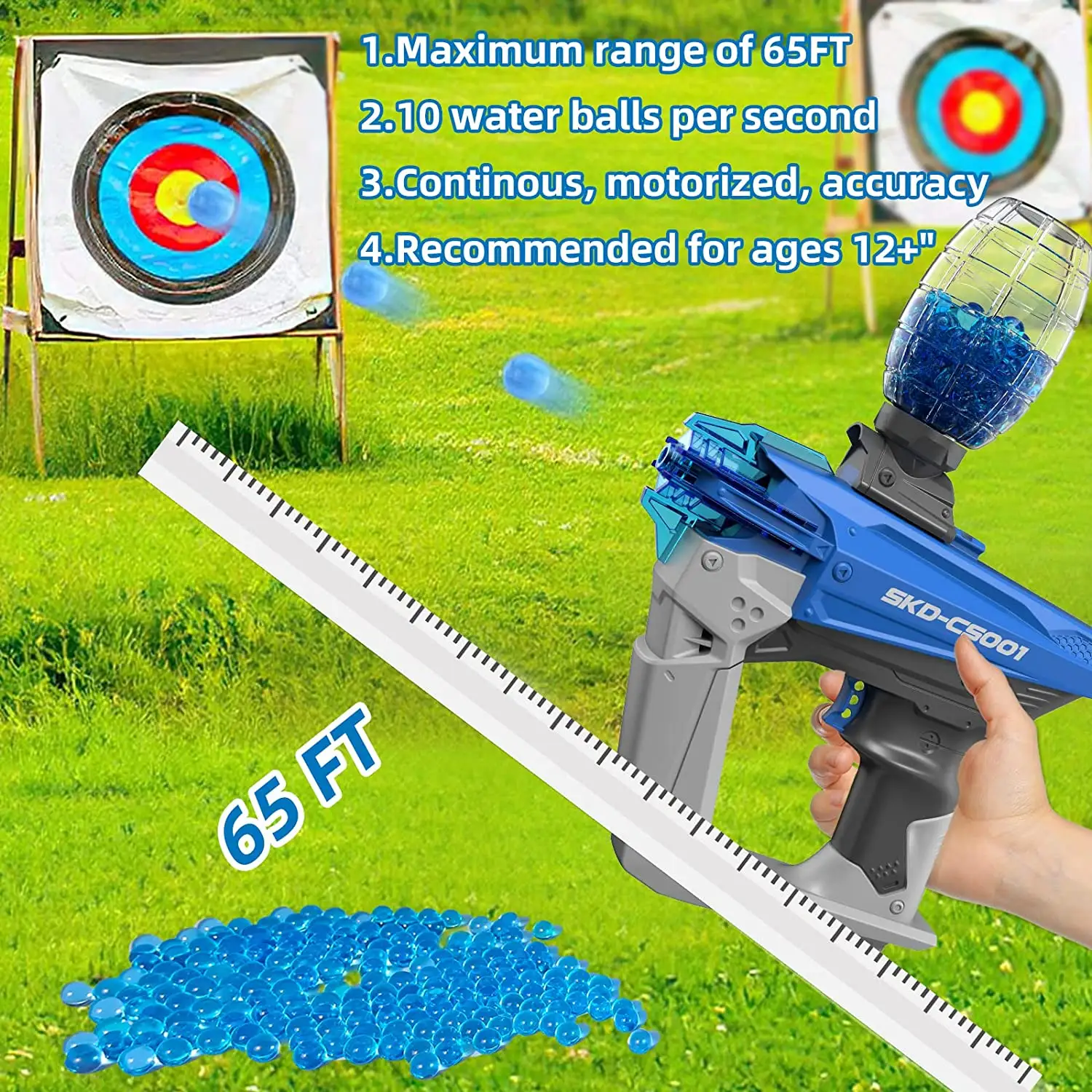 SKD Electric Luminous Gel Ball Gun Gel Blaster Ball Splatter Orbeez gun Outdoor Battle Games Shooting Toys