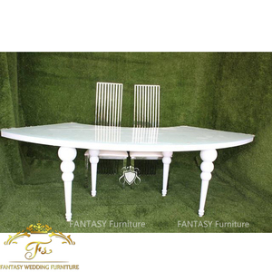 S形半月形餐桌不锈钢底座密度板桌面婚礼事件表 - Product Image 1
