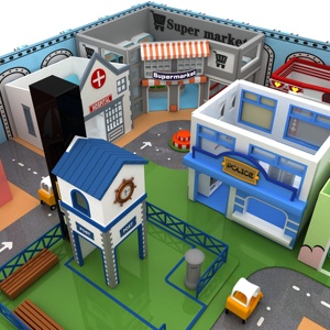 מסחרי להעמיד פנים סצנת העיר חנות מסעדה ילדים תפקיד משחק בית משחקים לילדים רכים לילדים - Product Image 5