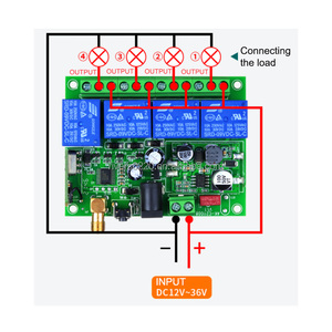Industrielle Fernbedienung des HF-Senders 433 MHz mit drahtlosem Fernbedienung schalter DC 12V 4 CH Relais Empfänger modul - Product Image 4