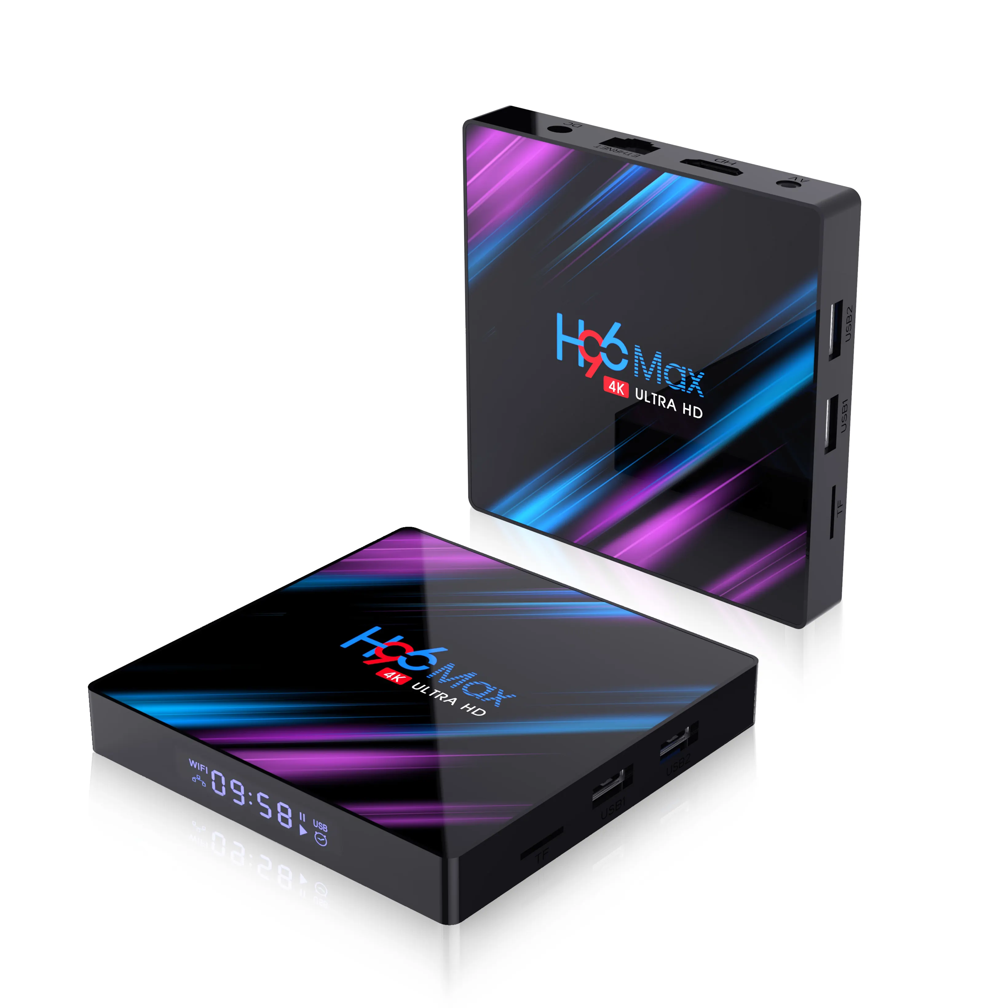 Yinzam सेट टॉप बॉक्स H96 अधिकतम 3318 सस्ता 4K स्मार्ट एंड्रॉयड टीवी बॉक्स Rockchip RK3318 4GB के साथ Android9.0 64GB OTT बॉक्स
