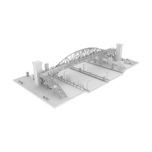 Puente peatonal de estructura de acero de gran envergadura de tamaño personalizado de alta calidad instalado rápidamente