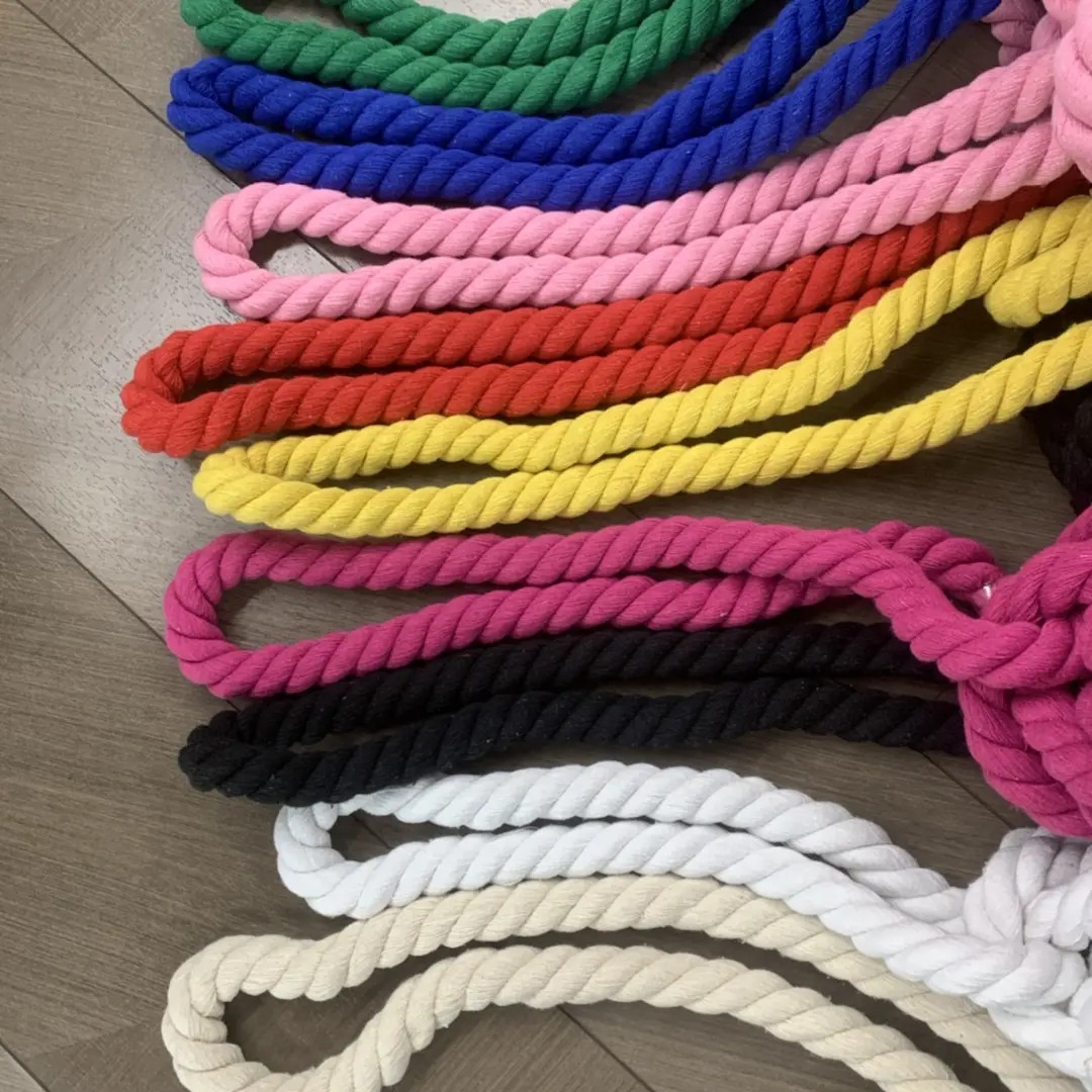 Vente en gros, corde en macramé recyclé, ficelle torsadée, corde en coton multicolore, 20mm