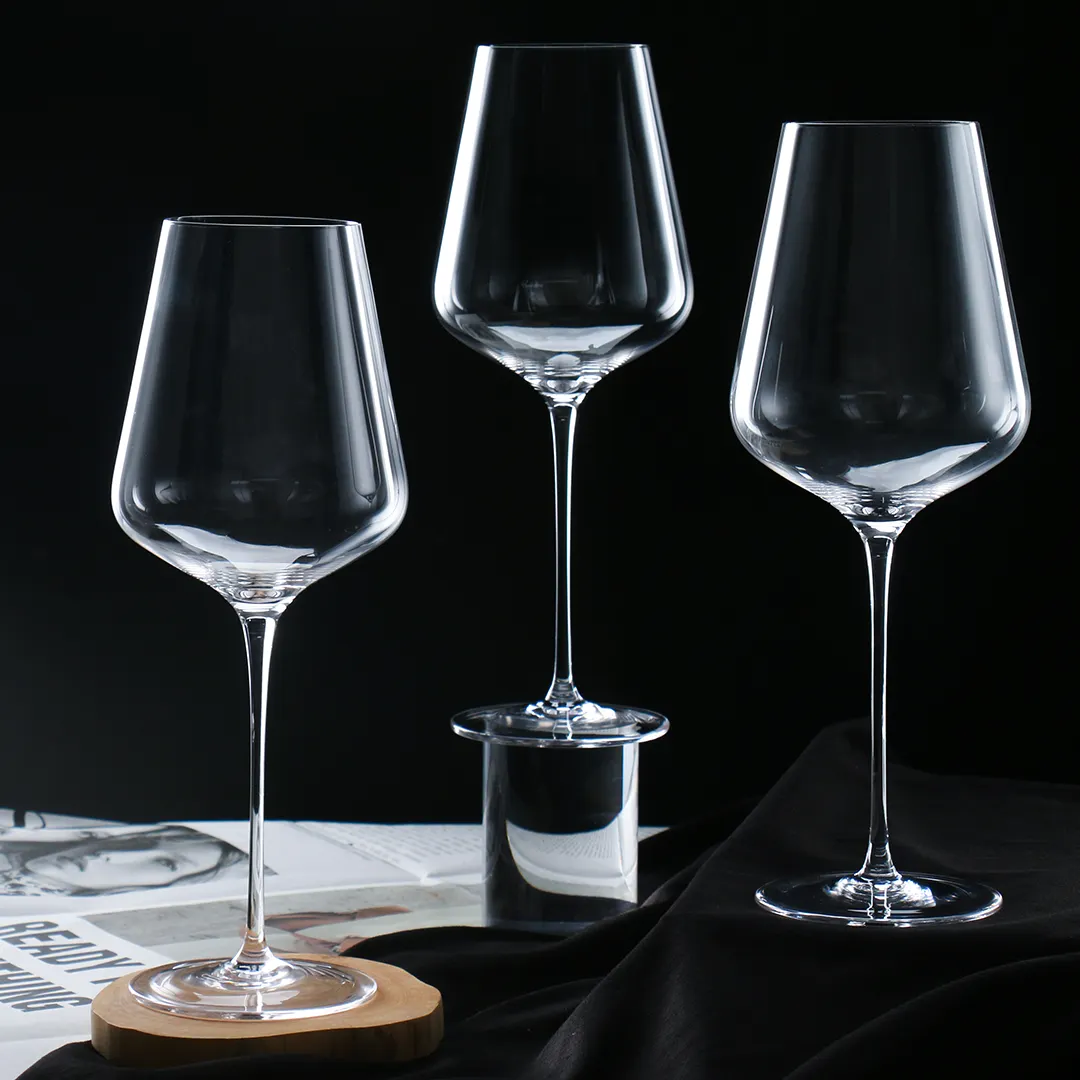 Premium Chumbo-Free Crystal Clear Glass Mão Estilo Soprado Cristal Borgonha Vinho Taças Para Vinho Tinto Branco High-end Banquete Party B