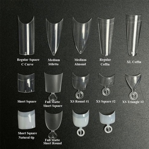โลงศพเคล็ดลับเล็บที่ไม่ใช่ C Curve Stiletto Black XXL ปลอมเทียมเรียวตรงใสไม่มี C โค้งครึ่งปกเคล็ดลับเล็บสี่เหลี่ยม - Product Image 3