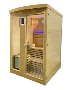 2024 Ventas calientes Diseño moderno Sauna de vapor húmedo interior para 2 personas Madera de cicuta maciza con sistema de control por computadora - Product Image 1