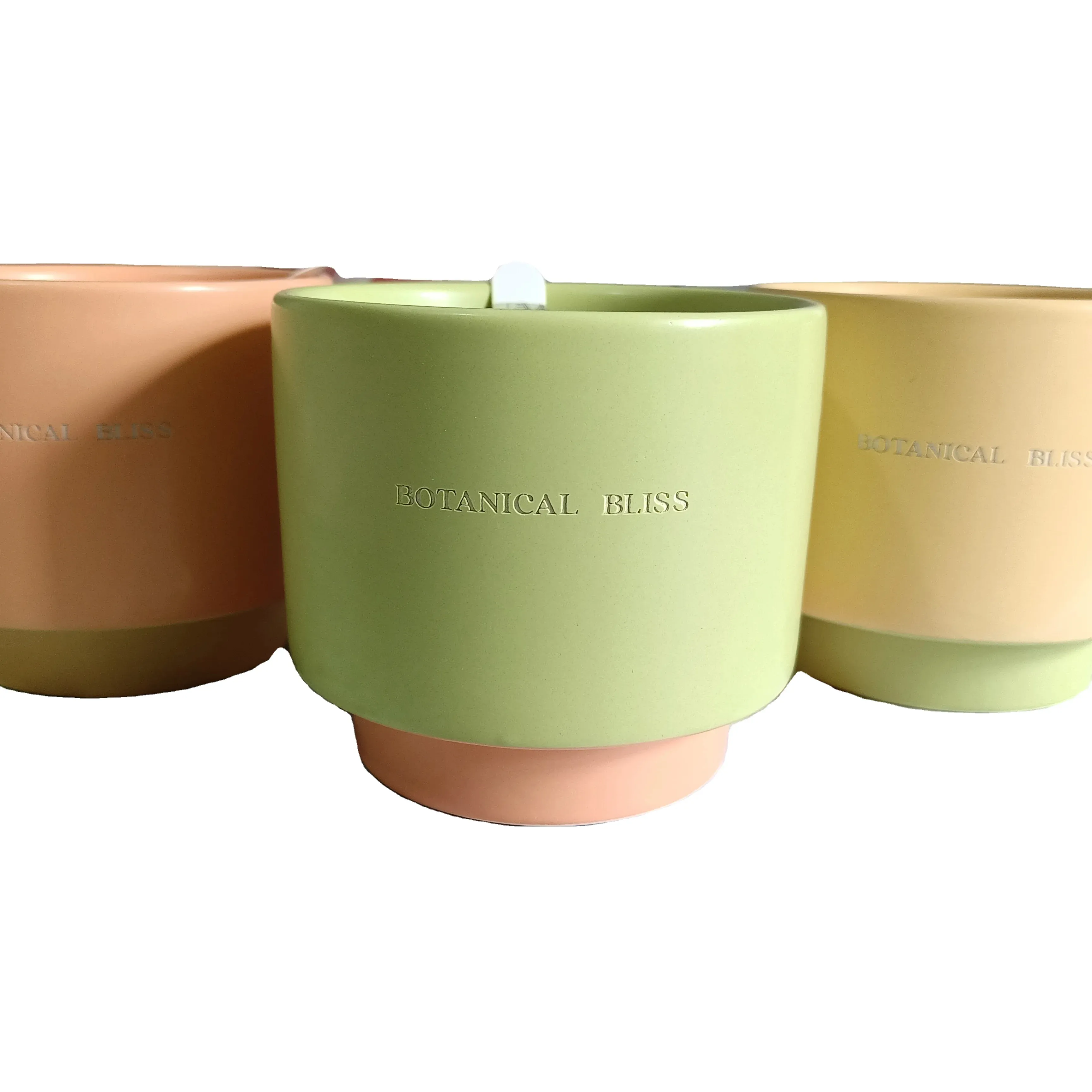 Vela perfumada de cera de soja natural de cerámica personalizada de lujo para la decoración del hogar