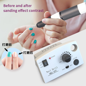 Mini taladro eléctrico para uñas personalizado profesional 5 en 1, caja de almacenamiento redonda con soporte, enchufe del Unido Reino, incluye capa de broca de pieza de mano - Product Image 4