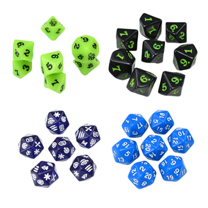 7-Pcs toplu toptan Set şeffaf yumuşak kenar kırmızı ve mavi D & D zar özel reçine yumuşak kenar tasarımı - Product Image 1
