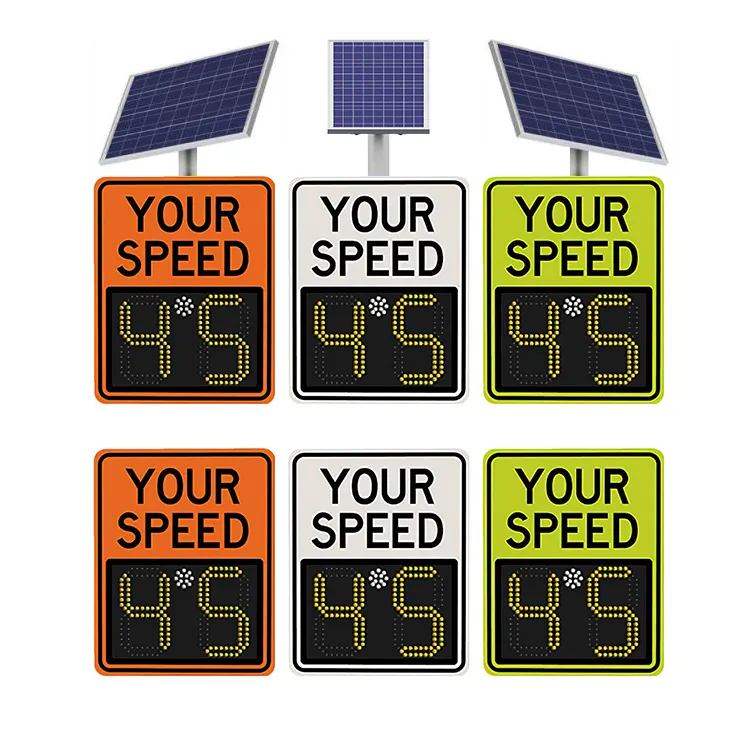 Panneau de mesure de la vitesse, rader, à énergie solaire, détecteur d'avertissement et sourire