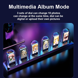 จําเป็นต้องติดตั้งนาฬิกาหลอดดิจิตอล IPSTUBE Nixie พร้อมนาฬิกาตั้งโต๊ะเรืองแสง LED RGB สําหรับการตกแต่งเดสก์ท็อปสําหรับเล่นเกมพร้อมกล่องของขวัญ