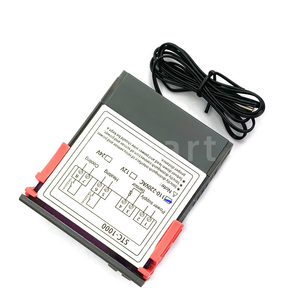 Controlador de temperatura LED Digital para calefacción, termostato centígrado de refrigeración, salida de 2 relés con sonda de Sensor NTC, 12V, 24V