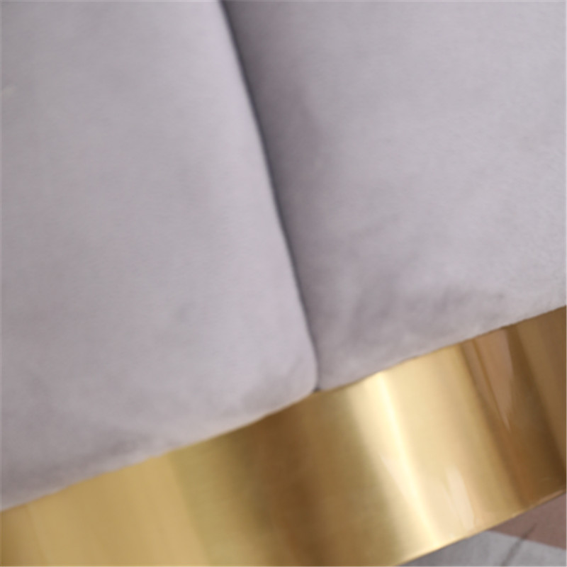 Modern Velvet Pouf Round Tufted Storage Ottoman With Gold Base