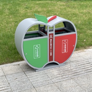 מסחרי סיטונאי חיצוני מקומות ציבוריים מפסולת אשפה אדום ירוק מיכל פח אשפה פלדה מגולוונת מתכת