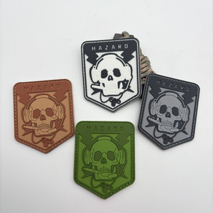 KT nguy hiểm nguy hiểm Chiến Thuật Sọ Lính Đánh Thuê tinh thần Thêu Vải Ren 3D vá cho hat armband PVC mềm nhựa dạ quang - Product Image 5