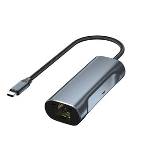 Adaptador de Internet de alta calidad para teléfonos móviles y computadoras Aceleración de red USB C a RJ45 + PD Convertidor 1000Mbps