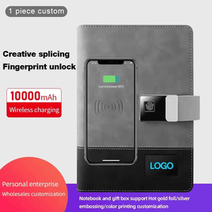 Juego de regalo personalizado con bloqueo de huellas dactilares, cuaderno inteligente con carga de cuero y caja, bolígrafo, núcleo de papel reemplazable, disco USB, 1 unidad personalizada - Product Image 2