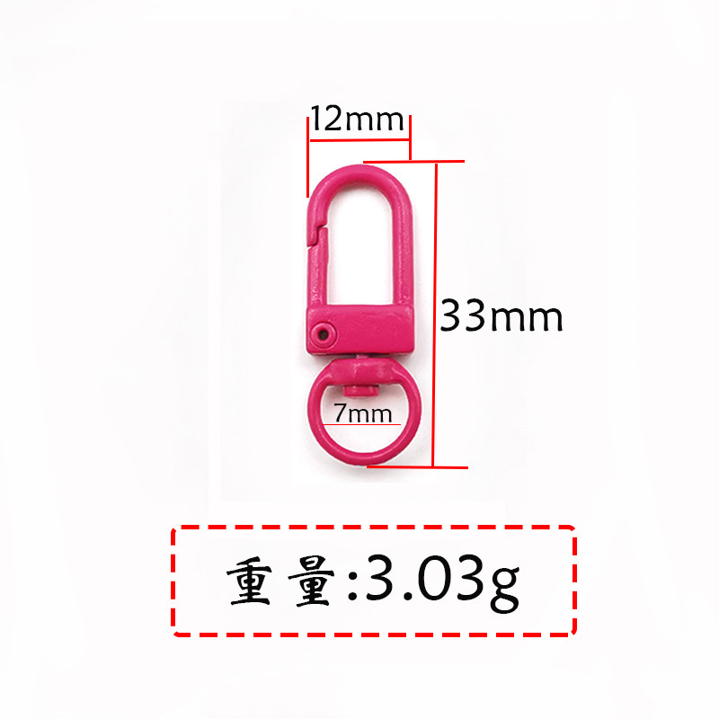 Porte-clés en alliage avec boucle de porte rouge Rose MK33C2833mm