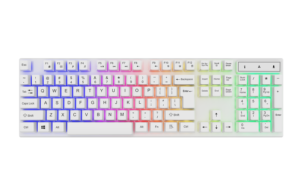 Kit de teclado mecánico para videojuegos, iluminación retroiluminada con cable, diseño personalizado, logotipo OEM, 7 colores, RGB, 3 colores