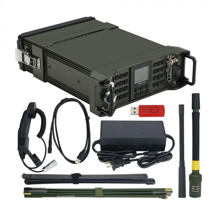 Radio émetteur-récepteur Manpack tactique professionnel HF SDR à bande complète TBR-119 avec Module GPS