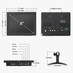 2025 Monitor de pantalla táctil LCD HD de 8 pulgadas recientemente desarrollado Monitor industrial para aplicaciones de escritorio de computadora - Product Image 4
