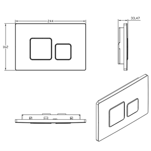 隠し水槽用トイレデュアルフラッシュプッシュボタンステンレススチールトイレプッシュボタン - Product Image 5