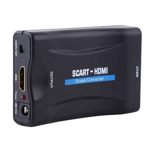 Adaptador convertidor scart a hdmi 1080p, adaptador de Audio y vídeo con alimentación para HDTV, DVD, para caja STB, Plug and Play con cable usb