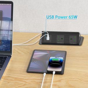 Enchufe emergente de montaje empotrado para oficina, multifunción, escritorio, 65W, toma de corriente USB, toma de corriente emergente neumática - Product Image 4