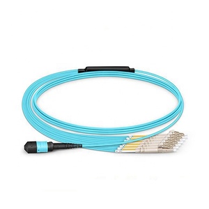 MPO 到 LC 双工 OM3/OM4 光纤跳线线 8 芯 12 芯线束电缆 MTP 光纤光纤跳线跳线