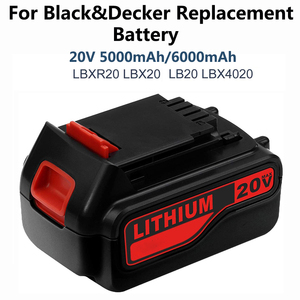 LBXR20 20ボルト最大バッテリー交換用ブラックおよびデッカー20VリチウムバッテリーLB20LBX20 LBXR2020 LBX4020 LB2X4020-OPE - Product Image 3