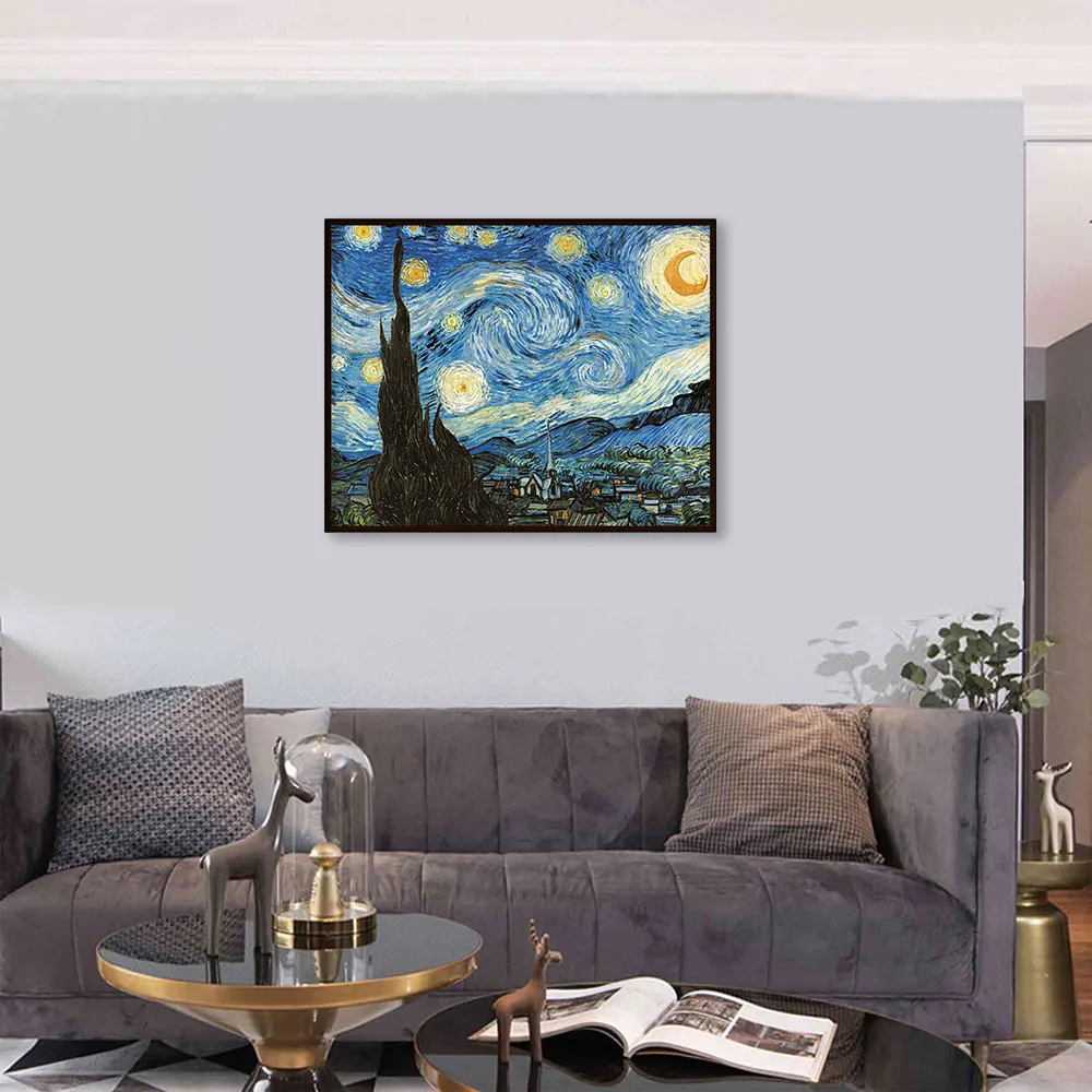 Serie de pintura famosa de Van Gogh moderna, lienzo de entrega rápida, sala de estar paisaje al óleo para, dormitorio, porche colgante