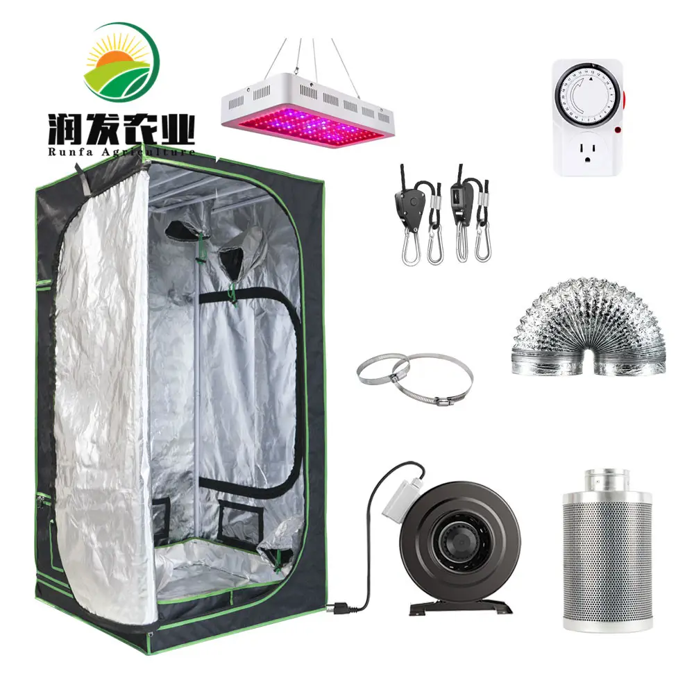 Invernadero de jardín personalizado, tienda de cultivo hidropónica completa, Kits de luz de 240x120x200cm