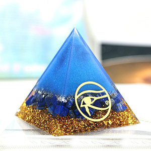 New 6cm mắt của Horus Mô hình tinh thể sỏi kim tự tháp Lapis Lazuli tích cực năng lượng Máy phát điện Fengshui Máy tính để bàn trang trí - Product Image 5
