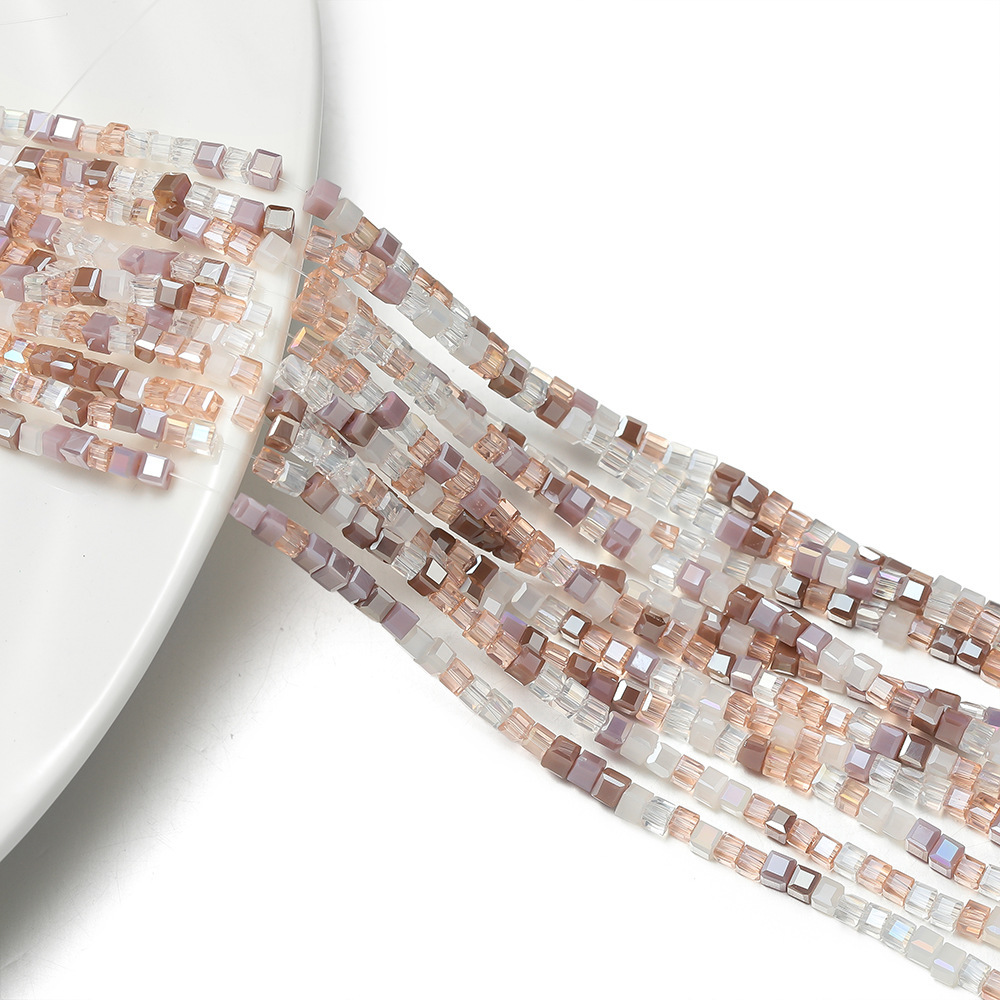 2mm Crystal Mixed Color Square Beads - Champagne Purple